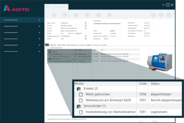 Screenshot der ADITO Branchen-Lösung Anlagen- und Maschinenbau