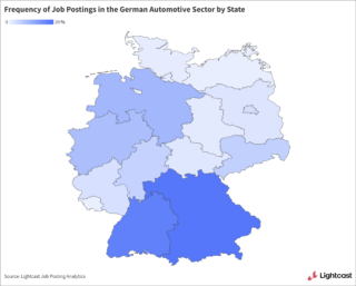 Lightcast_Frequency of Job Postings in the German Automotive Sector by State